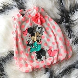 Disney Minnie Mouse Pink Polka Dot Bubble Top 4T